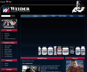 weiderglobal.net: Weider Global Nutrition
Website der Weider Germany GmbH zum Thema Bodybuilding, Ernaehrung, Training, Wettkaempfe im Bodybuilding und Kraftsport und Fitness