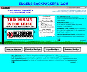 eugenebackpackers.com: Eugene Backpackers : Buy Backpacks , Sell Backpacks , Find Backpackers , Eugene Oregon Backpackers
Eugene Backpackers . Find Locations and information about Eugene Backpackers . Member of EugeneAdvertising.com