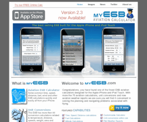 flyingpad.com: Welcome to myE6B.com
Simple to use e6b aviation calculator designed for the Apple iPhone and iPod Touch.