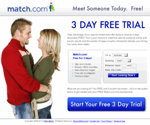 offer-match.com: Offer Match - 3 Free Days From Match.com
Match.com - online dating service. Search thousands of photo personals of local singles and get connected at Match.