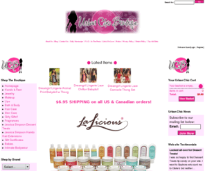 urbanchic-boutique.com: Urban Chic Boutique
Skin Care, Cosmetics, Fragrances, Bath and Body Products, Gifts and more from Cake Beauty, Jessica Simpson Dessert Treats, Ken Paves, Classified Cosmetics, Classified Cosmetics, Era Face Spray on Foundation, Karin Herzog Oxygen Skin Care, Jane Iredale, Ecco Bella, GM Collin, Hairdo Hair Extensions