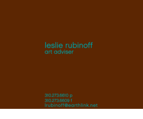 leslierubinoff.com: Leslie Rubinoff Art Adviser
