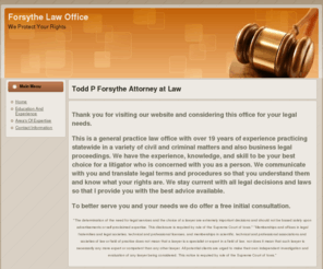 toddforsythe.com: Forsythe Law
Welcome to the Website of Todd Forsythe, Attorney at Law