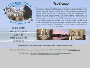 ppbab.com: Bed Breakfast Inns of North America : Powder Point Bed and Breakfast, Duxbury, MA
A cozy and charming Bed & Breakfast located in historic, seaside Duxbury, Massachusetts. Powder Point Bed & Breakfast.