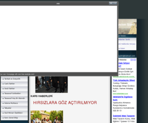 karsliyizbiz.tr.gg: Kars ve İlçeleri Web Tanıtım Sitesi - Ana Sayfa
Kars ve İlçeleri 
Ana Sayfa 
İletişim 
Ziyaretşi defteri 
resim galerisi 
Kars Tarihi 
Coðrafi Yapı 
Kars İlçeleri 
Kars Turizim 
Kars Yemekleri 
Tarikat ve Üveysilik 
Canlı İlahiler 
Sesli İlahiler 
Tasavvuf Hoş Br Alemdir 
İslama Muhtacız 
Tasavvuf Sohbetleri 
