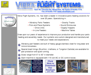 vibra-flight.com: Welcome to Vibra-Flight Systems Inc.
See Vibra-Flight Systems Inc. in Milwaukee, WI for all your parts feeding solutions!