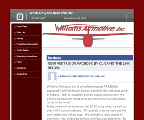 williamsairmotive.com: Williams Airmotive
A world renowned FAA/EASA approved Certified Repair Station that specialized in repairing airplane wings and controls.