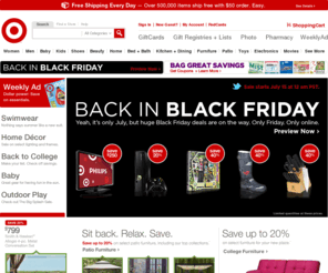 targetcatalog.info: Target.com - Furniture, Patio, Baby, Toys, Electronics, Video Games
Shop Target and get Bullseye Free shipping when you spend $50 on over a half a million items. Shop popular categories: Furniture, Patio, Baby, Toys, Electronics, Video Games.