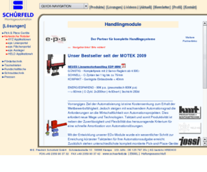 linearachsen.net: Fertigungs- und Montageautomation Schrfeld GmbH
Wir sind ein unabhngiges Ingenieurbro in der Automationsbranche seit 1983. Die Kunden schtzen die kompetente Betreuung Ihrer Anfragen und Projekte.