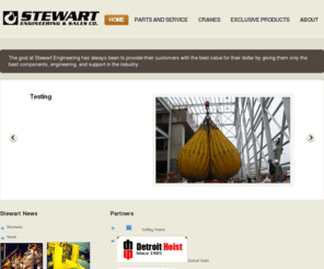 steweng.net: Stewart Engineering & Sales Cranes Hoists Monorails Service Parts
Stewart Engineering & Sales Overhead Crane Manufacturer Sales Service Hoists Parts Cranes Monorails