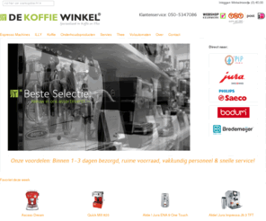 dekoffiewinkel.com: Espresso apparaat, koffiemachine o.a. JURA, PHILIPS-SAECO, SIEMENS, QUICKMILL, ASCASO, ILLY, BODUM, BREDEMEIJER
Espresso apparaat, koffiemachine o.a. JURA, PHILIPS-SAECO, SIEMENS, QUICKMILL, ASCASO, ILLY, BODUM, BREDEMEIJER