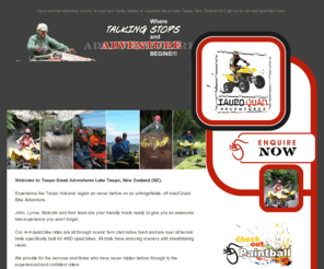 taupoquads.co.nz: Quad Bike Off Road Adventure Tours, Family Holiday Activity Lake Taupo New Zealand NZ : Taupo 4x4 Quad Adventures
For a real kiwi adventure activity on your next family holiday or corporate trip to Lake Taupo, New Zealand (NZ) join us for off road quad bike tours.