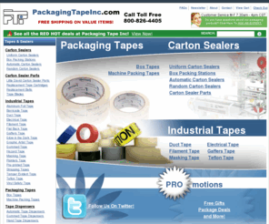 tapes-masking.com: Packaging Tape, Carton Sealing Tape Dispensers & Packing Tape Machines
Buy packing tape, tape dispensers & taping machines online at Packaging Tape Inc! FREE SHIPPING ON ALL VALUE ITEMS!