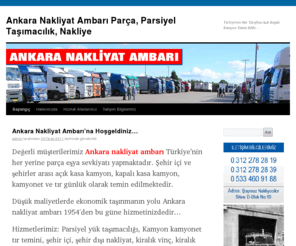 ankaranakliyatambarlari.com: Ankara Nakliyat Ambarı Parça, Parsiyel Taşımacılık, Nakliye
parsiyel yük taşımacılığı, Kamyon kamyonet tır temini, şehir içi, şehir dışı nakliyat, kiralık vinç, kiralık forklift gibi hizmetlerimiz bulunmaktadır...