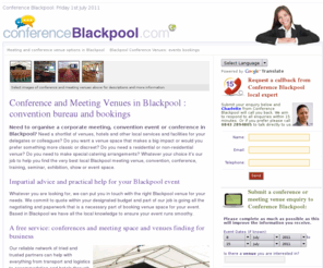 conferenceblackpool.com: Blackpool Conference and Meeting Venues, United Kingdom
Conference venues in Blackpool and meeting rooms in Blackpool, United Kingdom - Conferences guides, venue finding, forum, training facilities