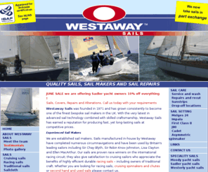 westawaysails.co.uk: Westaway Sails! Sailmakers | Sail Repairs | Used Sails | Boat Upholstery | Devon and Cornwall
Westaway Sails is a sailmaker specialising in top quality racing sails, cruising sails and sail repairs. Located in Devon UK.