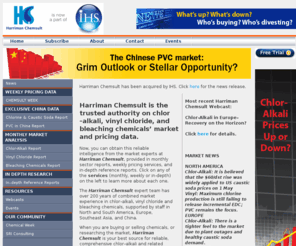 harriman.co.uk: Harriman Chemsult Ltd :: Latest chlor-alkali prices, vinyl chloride prices, & bleaching chemicals' price and market data
Get the latest prices from Harriman Chemsult, the authority on chlorâalkali, vinyl chloride, and bleaching chemicalsâ market and pricing data.