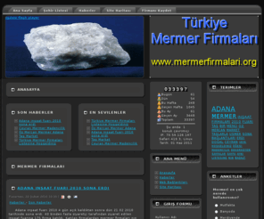 mermerfirmalari.org: Mermer Firmaları
Mermer Firmaları, mermerci, mermer ocakları, mermer fiyatları, mermer çeşitleri, mermer fabrikaları