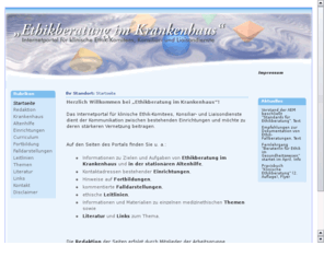 ethik-komitee.info: Portal zu Ethikberatung
Ethikberatung, Ethikkomitee, Klinisches Ethik Komitee, KEK