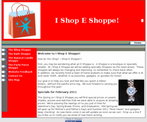 ishopeshoppe.com: I Shop E Shoppe!
I Shop E Shoppe!