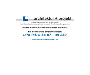 architektur-projekt.com: architektur   projekt
architektur   projekt - Ihr professioneller Baudienstleister. Von der Konzeptentwicklung ueber die Planung bis zur schluesselfertigen Uebergabe bekommen Sie saemtliche Leistungen aus einer Hand.