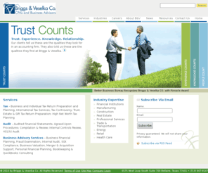 bvccpa.com: Briggs & Veselka Co.
As one of Houston's largest locally-owned independent CPA firms, Briggs & Veselka provides comprehensive business and financial services to individuals and emerging middle-market businesses.