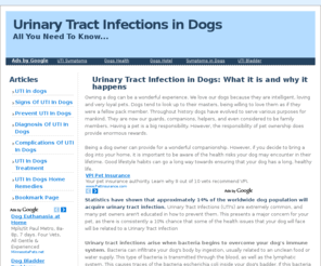 uti-in-dogs.com: UTI In Dogs - Dog UTI Articles - Urinary Tract Infections In Dogs
Learn more about the causes, complications, symptoms and treatments for the urinary tract infection (UTI) in dogs.