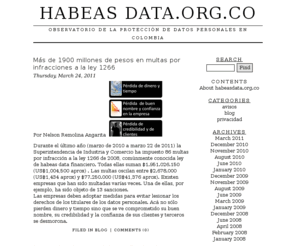 habeasdata.org.co: Habeas data.org.co › Observatorio de la protección de datos personales en Colombia
Observatorio de la protección de datos personales en Colombia