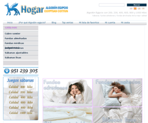 hogar-algodon-egipcio.es: Algodon Egipcio - Tu Tienda Online - Hogar Algodon Egipcio
Algodon Egipcio desde 200 Hilos a 1000 Hilos. Sabanas, Fundas para edredon, Fundas de Almohada, cubre sommier, sabanas ajustables todo con la calidad de algodon egipcio DO.