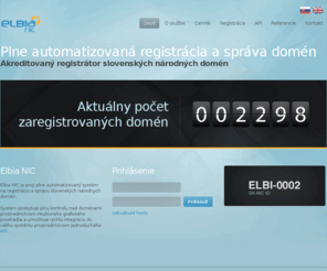 elbianic.com: Elbia NIC - Plne automatizovaná registrácia a správa domén
