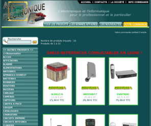 allelectronique.com: All-electronique - les produits
Vente de produits et materiel electronique, informatique, electricite, telephonie, audio, video, composants, pour le professionnel et le particulier.