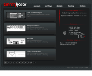 emrahkacar.com: Emrah Kaçar Hosting , Web Coder,  Web Yazılım,  Web Tasarım, Windows Hosting, Bayi hosting, Reseller
Profosyonel Web Tasarım , Hosting , Alan Adı Tescili Hizmetleri ile Ankaranın Profosyonel Ekiplerinden Birinci Cadde Reklam ve Fikir Atölyesiyle Bir Tık Uzağınızdayız.