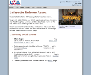 lra-soccer.com: Lafayette Soccer Referee Association
Lafayette Soccer Referee Association, USSF, FIFA, Laws of the game, Louisiana, LRA