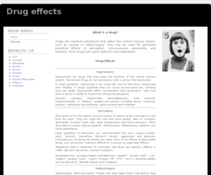 drug-effects.us: Drug effects
Drug effects on the body, on the brain and side effects of the most common drugs