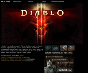 diablo3trainer.com: Diablo 3 Trainer
Diablo 3 cheats, hacks and trainers fo download