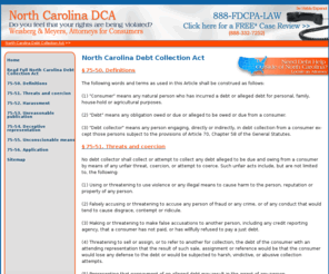 northcarolinadebtcollectionact.com: North Carolina Debt Collection Act - North Carolina Fair Debt Collection
Read the North Carolina Debt Collection Act and locate a North Carolina Fair Debt Lawyer.