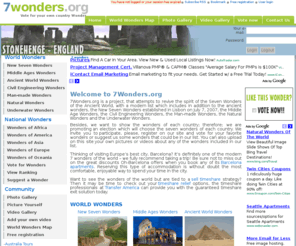 7wonders.org: 7 wonders of the world - 7 wonders of everywhere and all the times
A complete directory of the 7 Wonders of everywhere and all the times in the world.