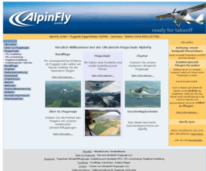 alpinfly.de: Flugschule Alpinfly GmbH - Flugschule für Ultraleichtflugzeuge (UL) - Start
Flugschule Alpinfly in Ampfing im Osten von München, Flugschule für Ultraleichtflugzeuge (UL)- Bayern