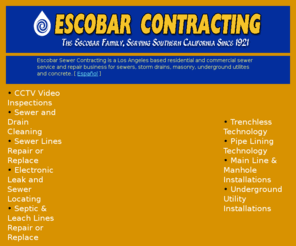 escobarcontracting.com: Escobar Sewer - L.A. Sewer Specialists
Sewer Specialist Escobar Contracting