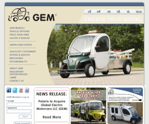 gemcar.com: Global Electric Motorcars
Battery-operated Global Electric Motorcars are the clean, green transportation alternative.