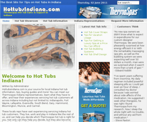 hottubsindiana.com: Home - Hot Tubs Indiana
Local Indiana Hot Tub Service, Support and Sales in your IN town.