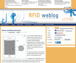rfid-weblog.com: The RFID Weblog - Main page - Implementation and Application of RFID technology  - rfid, scm, chips, radio frequency, implants
Implementation and Application of RFID technology 