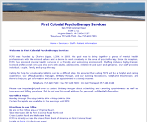 fcpsvb.com: Welcome to First Colonial Psychotherapy Service
