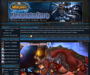 absolutezerodrama.com: AbsoluteZero of Uldum
World of Warcraft guild web site for AbsoluteZero of Uldum.