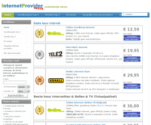 beste-internet-provider.nl: Beste Internet Provider, de goedkoopste, snelste en beste ADSL provider - Beste Internet Providers Vergelijken
De goedkoopste, snelste en beste Internet Provider op een rij. Onafhankelijk, objectief en eerlijk internet providers vergelijken!