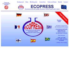 ecopress.org: Ecopress
Economical and safe design pf pressure vessels using modern steels