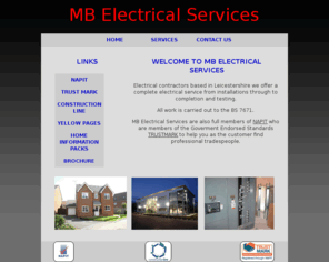 mb-electrical.com: MB Electrical Services
Electrical contractors based in Leicestershire we offer a complete electrical service from installations through to completion and testing.