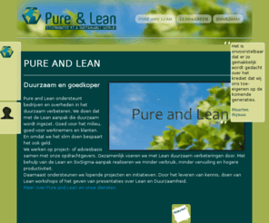 pureandlean.com: Pure and Lean: Duurzaam verhogen van productiviteit
Homepage of Pure and Lean