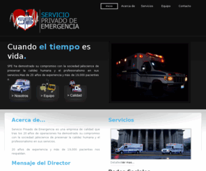 spemx.com: Servicio Privado de Emergencia S.A. de C.V.  -  Home
El servicio de ambulancia terrestre ya aerea con mas experiencia en Guadalajara. Servicios medicos de emergencia brindados por personal profesional a precios justos.