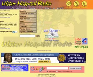 ulsterradio.co.uk: Ulster Hospital Radio - Dundonald, Northern Ireland
Ulster Hospital Radio, Broadcasting to the Patients of the Ulster Hospital 24 Hours a day, 7 days a week.  View our presenters, download jingles, send us a message and play games online!!